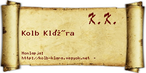 Kolb Klára névjegykártya