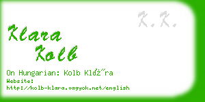 klara kolb business card